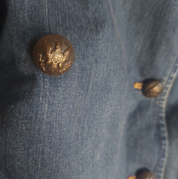 Vintage 90's Ralph Lauren Double-Breasted Denim Jacket Blazer - Picture 5 of 5